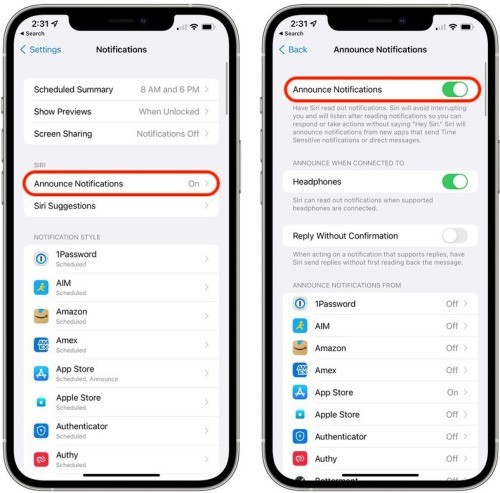 关于iOS15中Siri如何读出通知?iOS15中Siri播报应用通知方法。