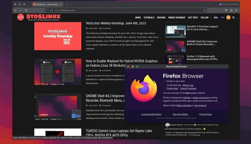 小编分享火狐浏览器Firefox 115 Beta 发布：引入 Quick Actions。