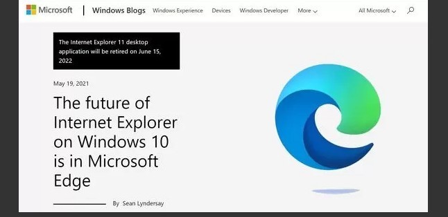 关于微软宣布2022年6月15日终止个人版 Win 10 中的 IE 浏览器服务。