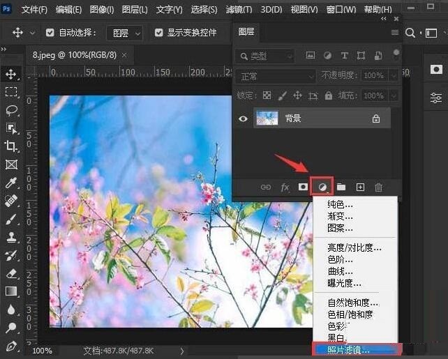 我来教你ps2021如何设置照片滤镜-ps2021设置照片滤镜的方法。