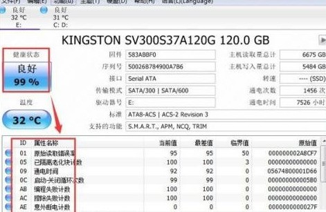 说说CrystalDiskInfo硬盘检测工具怎么查看参数？CrystalDiskInfo硬盘检测工具查看参数的方法。