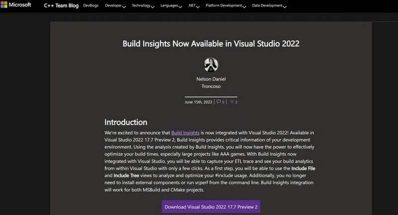 分享微软将“生成见解”工具引入 Visual Studio 2022。 分享微软将“生成见解”工具引入 Visual Studio 2022。